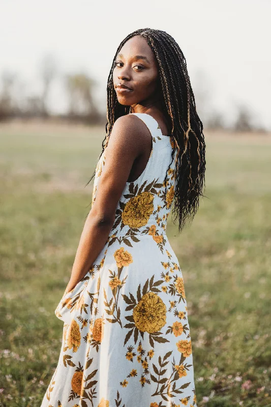 Weekend Deal Sheet Dress in Oat Marigold Linen