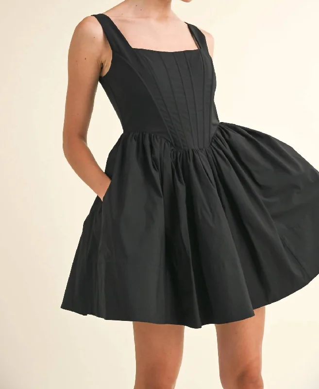 Corset Mini Dress In Black