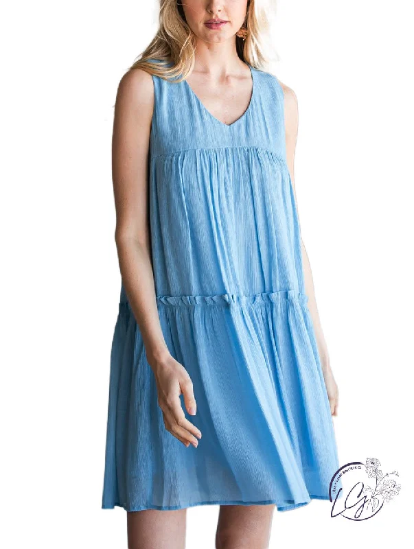 Incredible Offers Enchanting Elegance V-Neck Ruffle Dress