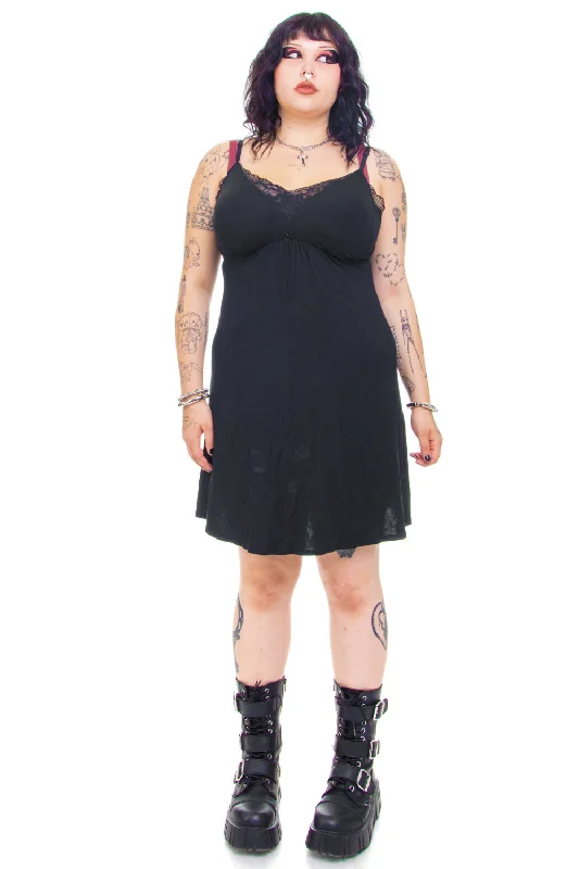 Vintage Y2K Little Black Lace Dress - XL