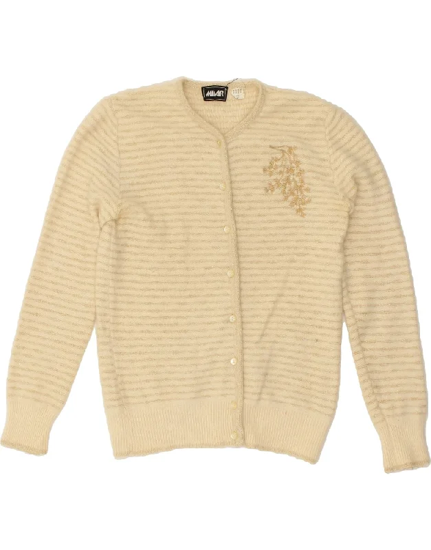 Steals and Deals MILAR Womens Cardigan Sweater UK 10 Small Beige Angora