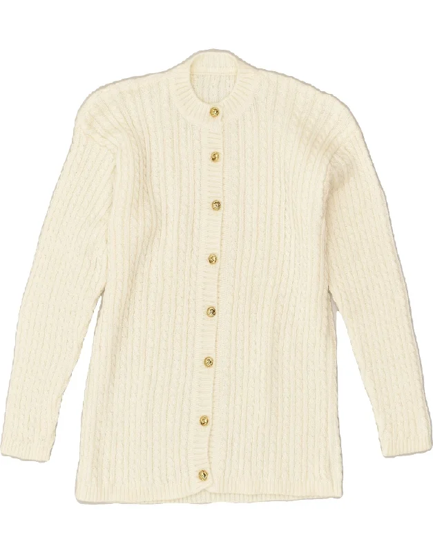 Special Price VINTAGE Womens Cardigan Sweater UK 14 Large Off White