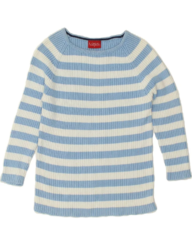 Savings Galore L.O.G.G Womens 3/4 Sleeve Boat Neck Jumper Sweater UK 14 Medium Blue