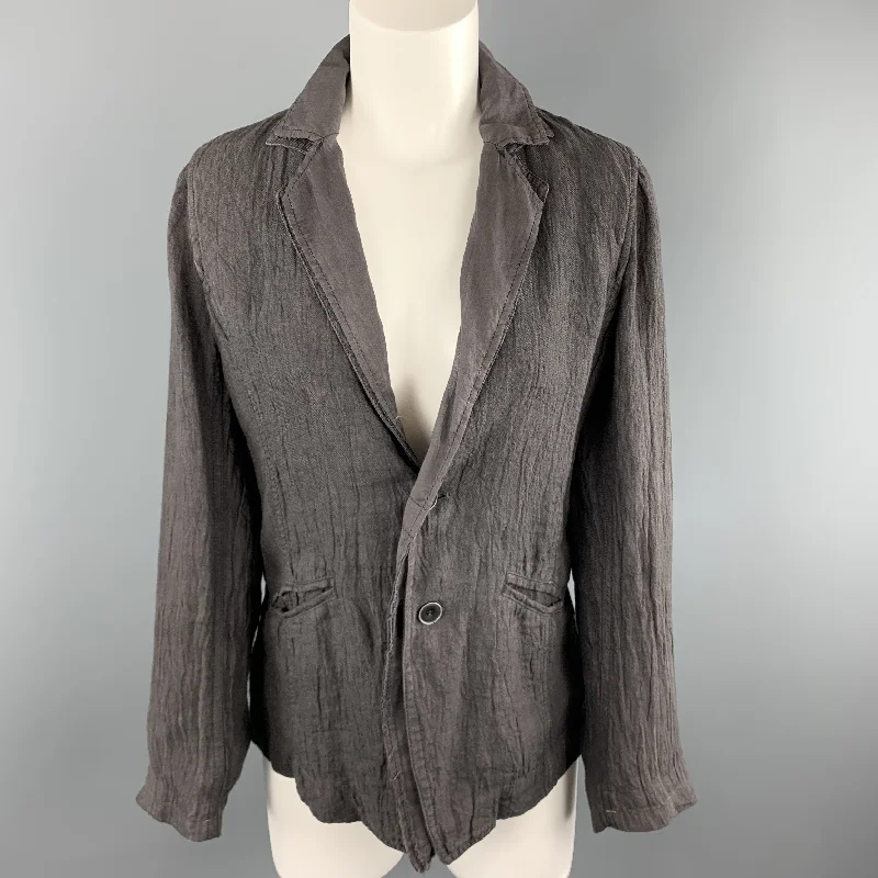 Early Access PAS de CALAIS Size 4 Grey Linen Layered Lapel Blazer