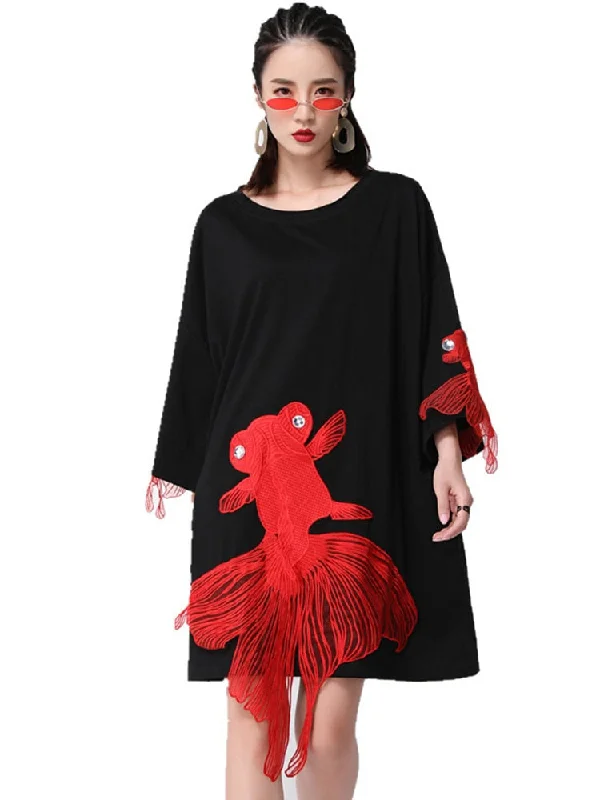 Price Blitz Kingyo Embroidered Goldfish Dress