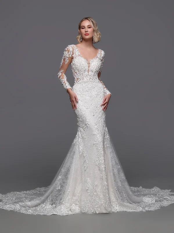 Price Drop Davinci Bridal 50894 Size 8 Ivory/Nude Beaded Lace Mermaid Wedding Dress Long Sleeve Sheer Backless Price Drop Davinci Bridal 50894 Size 8 Ivory/Nude Beaded Lace Mermaid Wedding Dress Long Sleeve Sheer Backless