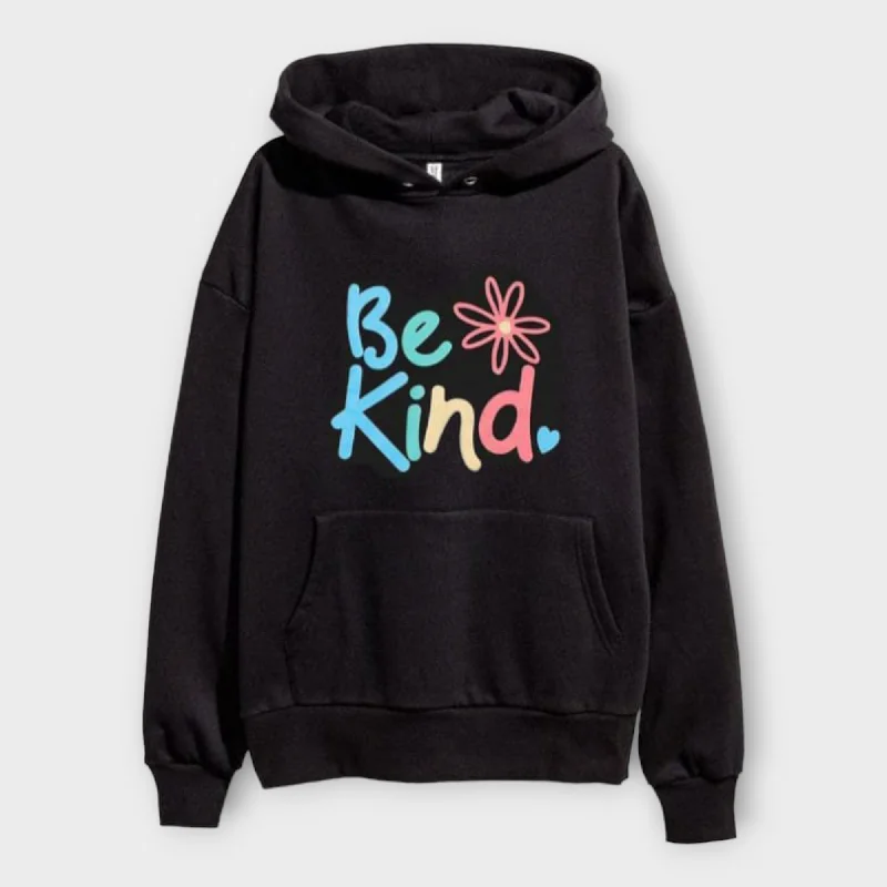 Deal Explosion Winter Black Printed Hoodie For Womens