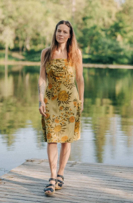 Amazing Deals Uriah Dress in Mustard Marigold Linen