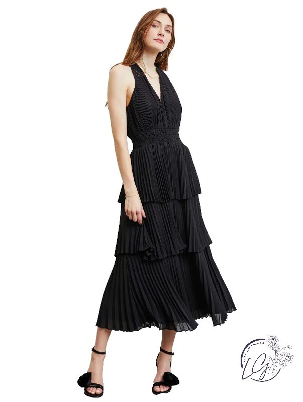 Shop and Save Timeless Grace Pleated Midi Dress