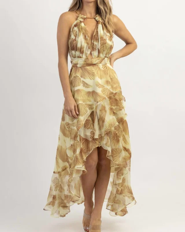 Last Chance Love Letter To The Sea Midi Dress In Brown | Brown