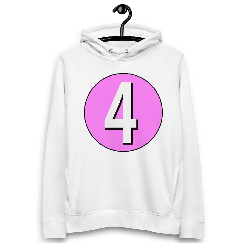 Extra Savings Unisex pullover hoodie: White on Pink 4