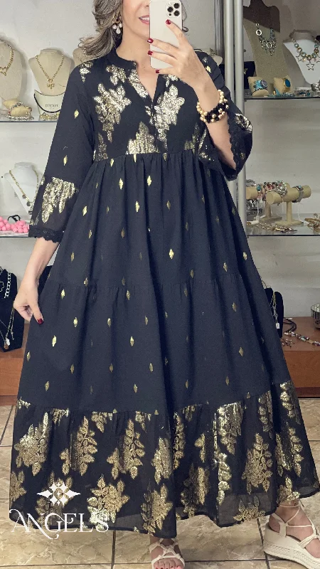 Stock Clearance Leli Long Dress (Black)
