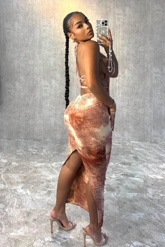Mega Sale Groove Tie Dye Lace up Dress