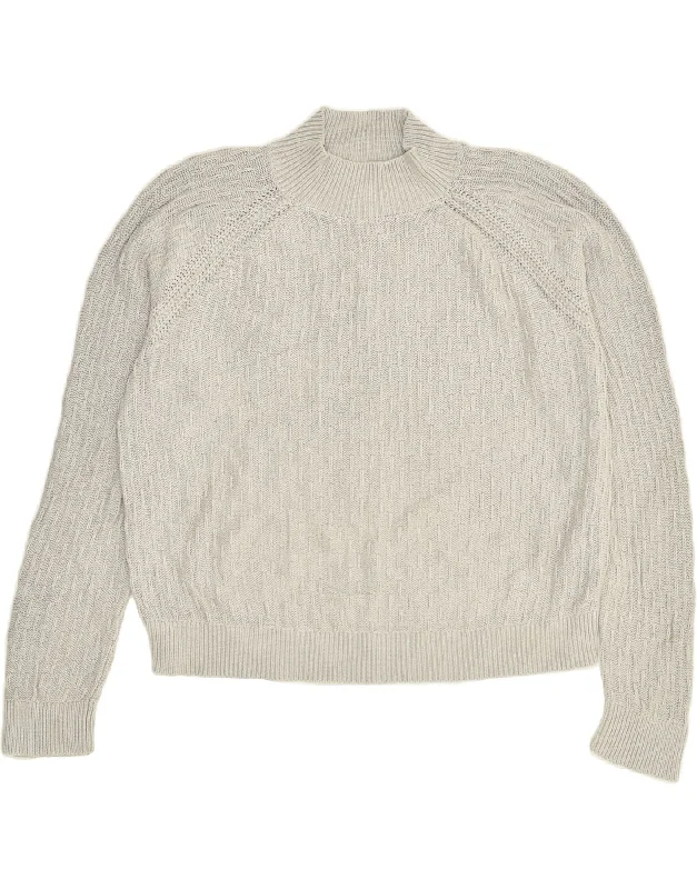 One-DAY Sale FAT FACE Womens Turtle Neck Jumper Sweater UK 10 Small Grey Cotton