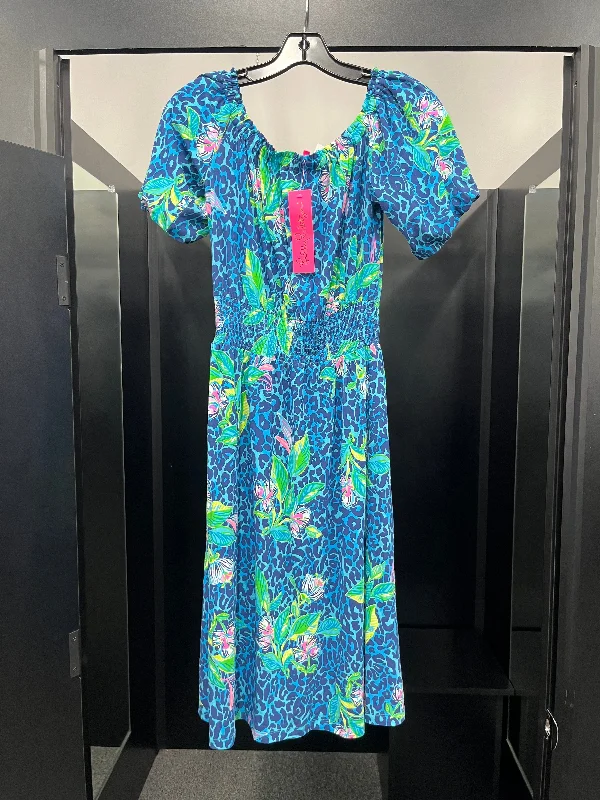 Super Deal Animal Print Dress Party Midi Lilly Pulitzer NWT, Size Xs