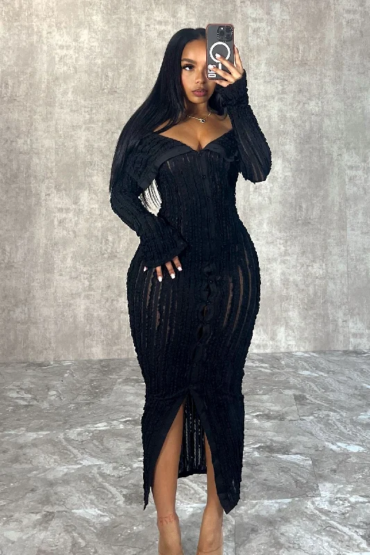 Closeout Sale Melody Off Shoulder Mesh Dress