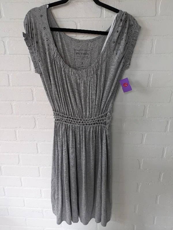 Extra Discounts Grey Dress Casual Midi Clothes Mentor, Size L