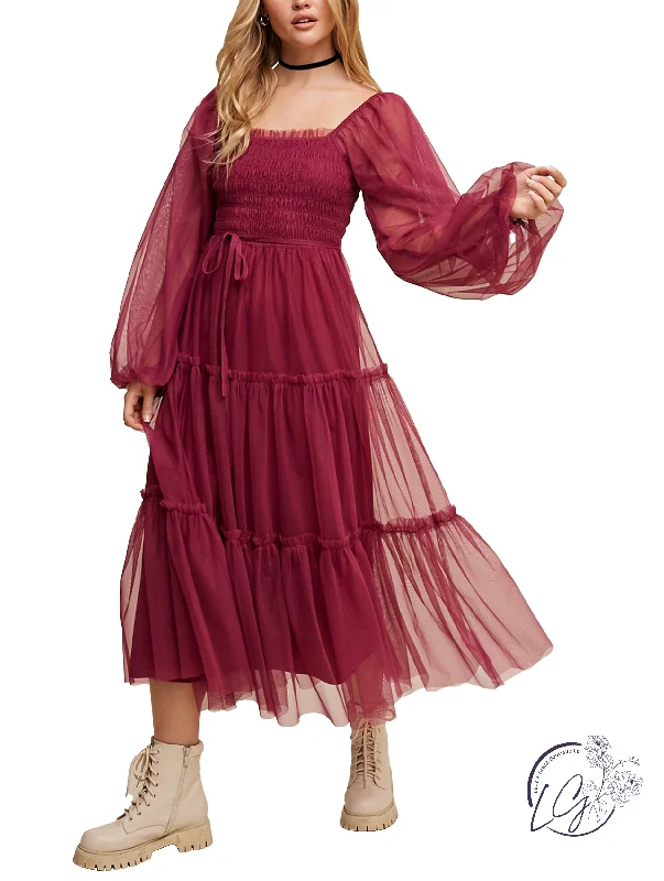 Closeout Blooming Romance Tiered Maxi Dress