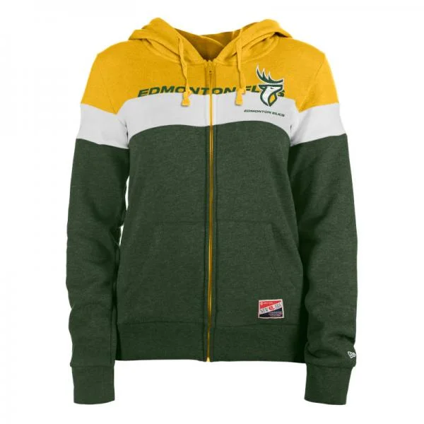 Price Meltdown Edmonton Elks - New Era Ladies Throwback Full Zip Contrast Hood