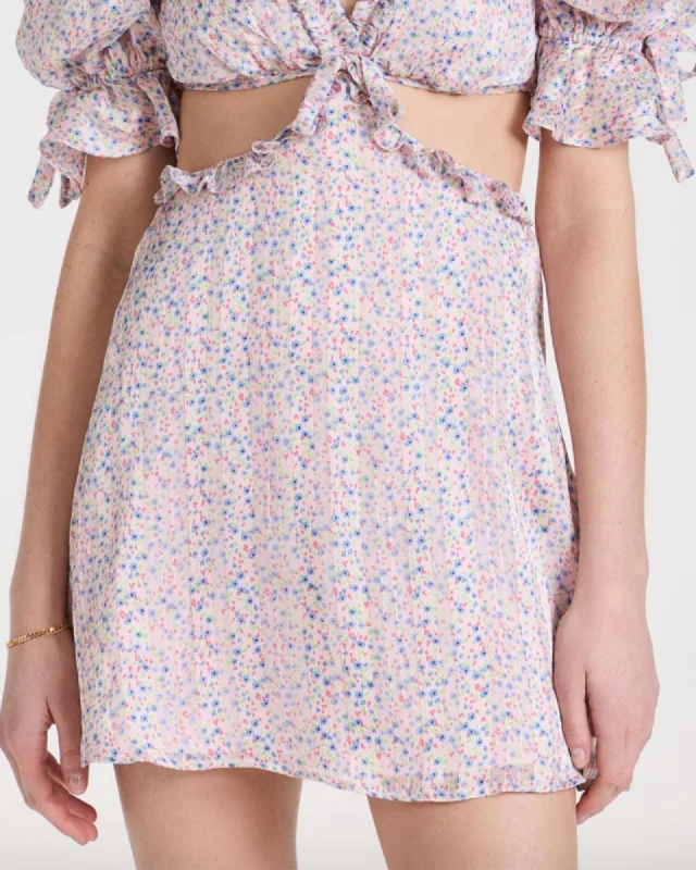 Today’s Deal Phoebe Floral-Print Cutout Satin Chiffon Mini Dress In Blue Floral | Blue Floral Today’s Deal Phoebe Floral-Print Cutout Satin Chiffon Mini Dress In Blue Floral | Blue Floral
