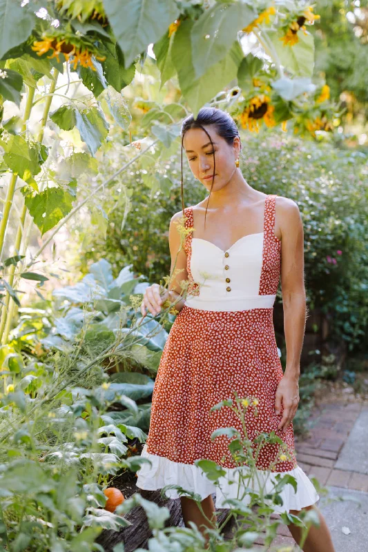 Fantastic Offers Gemma Dress in Rust Floral and Oat