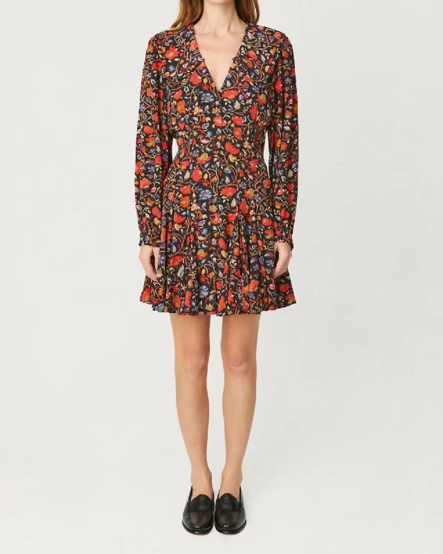 Hurry In Resort Wendy Dress In Black Vichy Rose Mini | Black Vichy Rose Mini