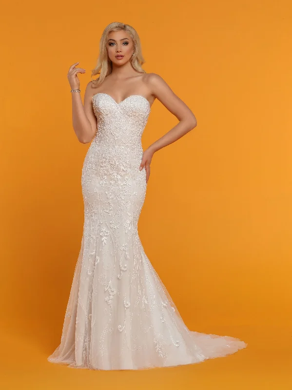 Davinci Bridal 50518 Embellished Fitted Lace Mermaid Wedding Dress Sweetheart