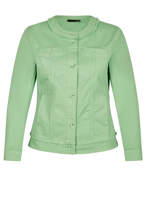 Rabe Round Neck Short Jacket, Pistachio Green