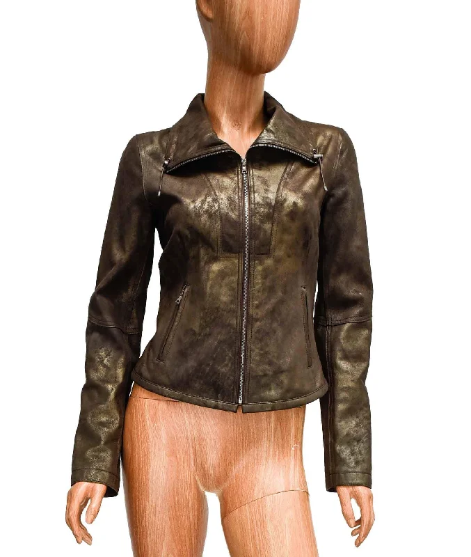 Exclusive Access Metallic Leather Jacket