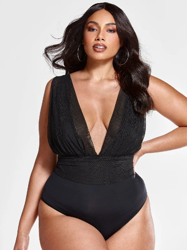 Discount Mania Anastacia Deep-V Bodysuit