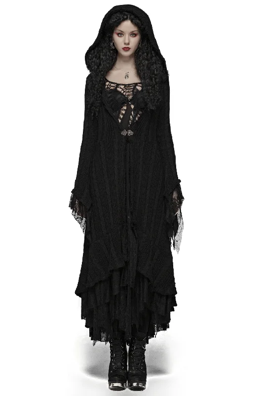 Stylish Hooded Gothic Long Cardigan for Women