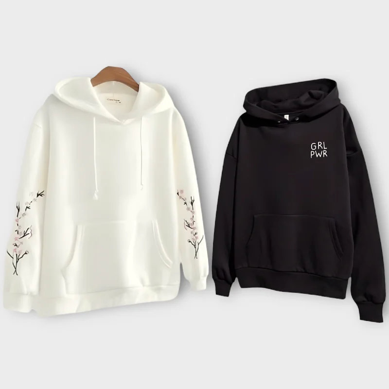 Year-End Sale Pack Of 2 Winter Hoodie Printed For Women's