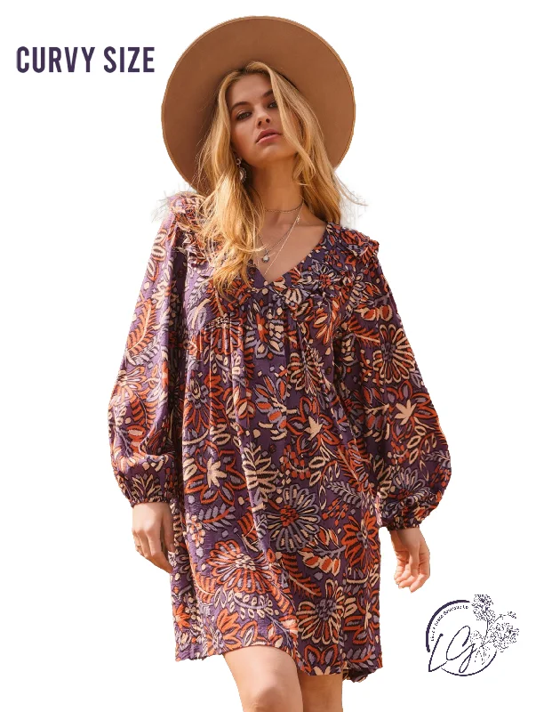 Grand Opening Sale Curvy Dusty Roads Mini Dress