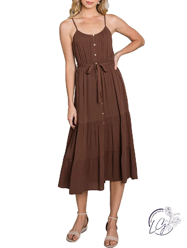 Huge Savings Coffee Date Tiered Maxi Dress