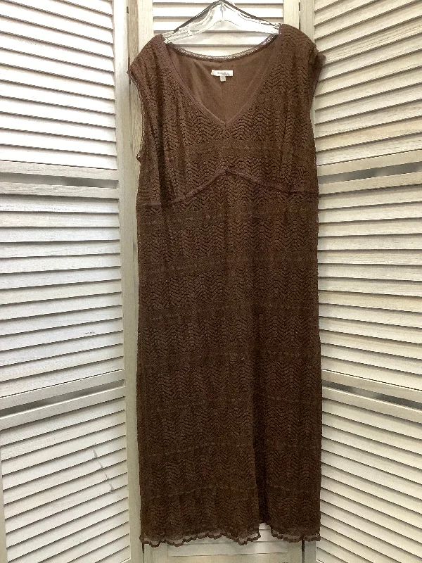 Daily Deals Brown Dress Casual Midi Dressbarn, Size 24