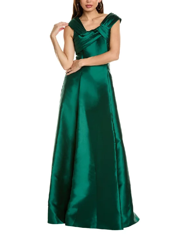 Alberta Ferretti Silk-Blend A-Line Gown