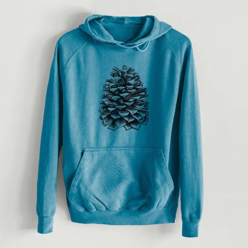 Pinus Jeffreyi - Jeffrey Pine Cone  - Mid-Weight Unisex Vintage 100% Cotton Hoodie