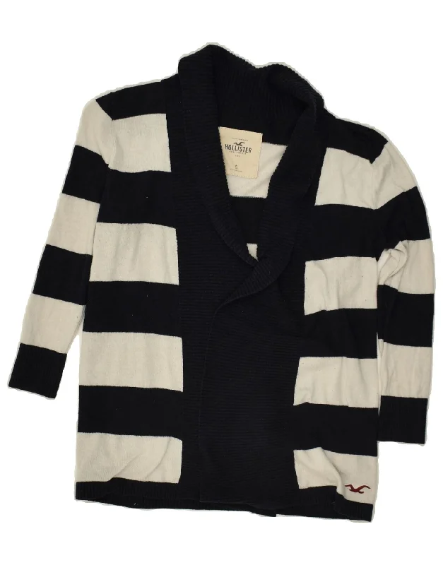 Amazing Deals HOLLISTER Womens California Cardigan Sweater UK 10 Small White Striped