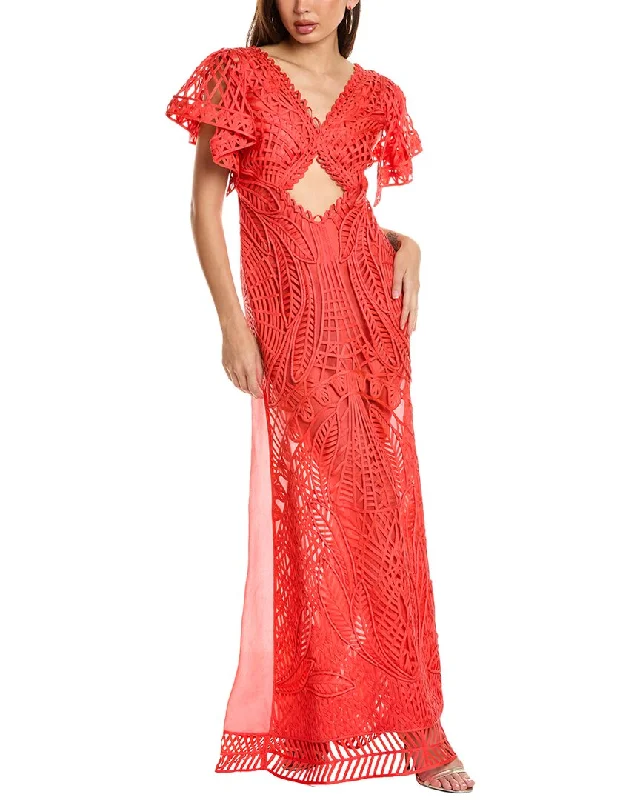 Alberta Ferretti Lace Silk Gown