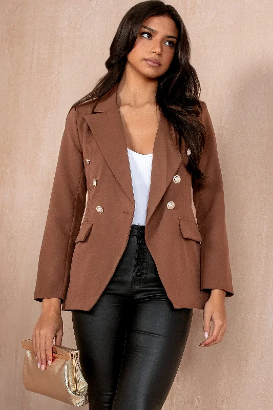 Reduced Prices Haddie Chocolate Button Detail Blazer